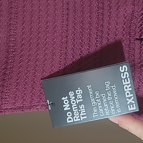 Express Strapless Pleated Sweetheart Skater Mini Dress Maroon M NWT - Picture 8 of 17